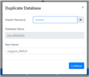 Form penyalinan database