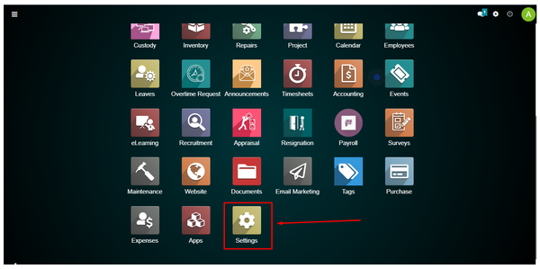 Letak menu Settings